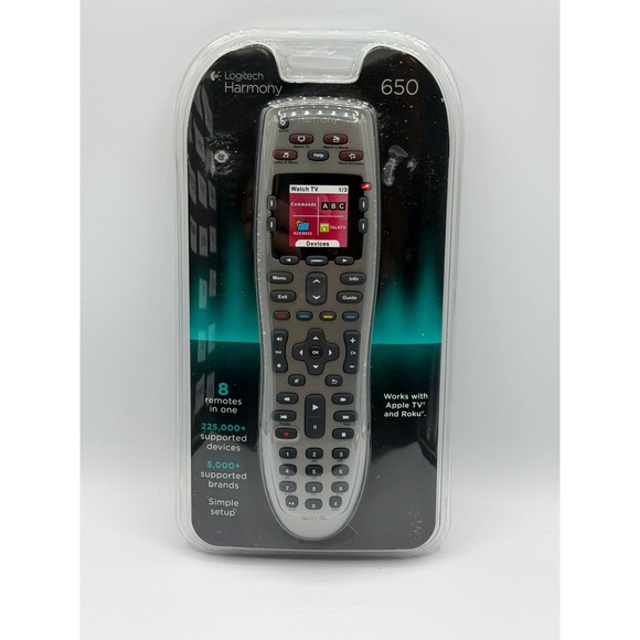 Logitech Other - Logitech Harmony 650 Universal Remote Control Color Screen 8-Device Silver NEW